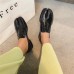 Женские черные туфли с раздвоенными носками - таби