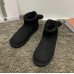 Низкие ботинки на меху - валенки с ушками черные