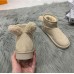 Низкие ботинки на меху - валенки с ушками бежевые