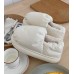 Белые женские мокасины дутики с мехом - теплые, мягкие, низкие 