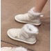 Белые ботинки валенки на липучках для девушек