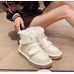 Белые ботинки валенки на липучках для девушек