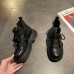 Матовые женские ботинки низкие с ремешками 