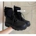 Женские черные ботинки носки на тракторной подошве и на шнуровке