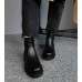 Ботинки челси женские зимние кожаные натуральные с мехом внутри низкие черные